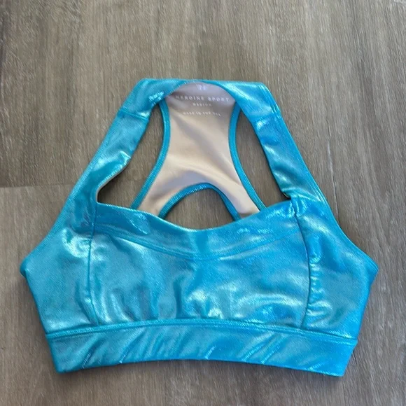 Heroine Sport Blue Metallic Sports Bra - Picture 1 of 7